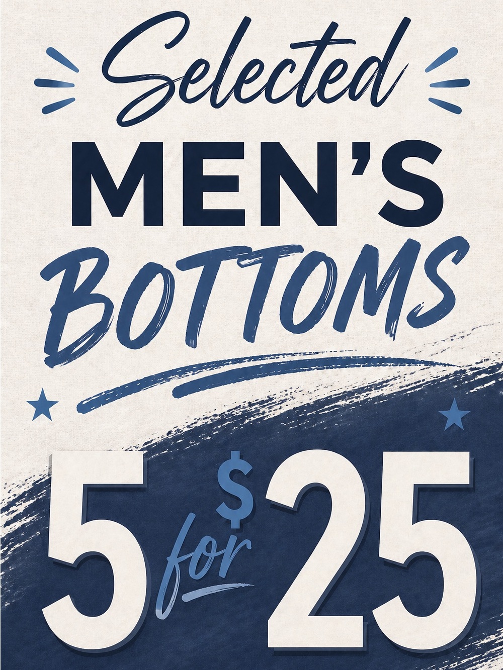 Select Mens Jeans 5 for $25 Bundle Deal